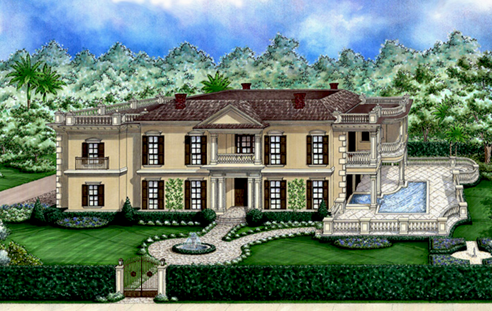 Front elevation of Coastal home (ThePlanCollection: House Plan #175-1234)