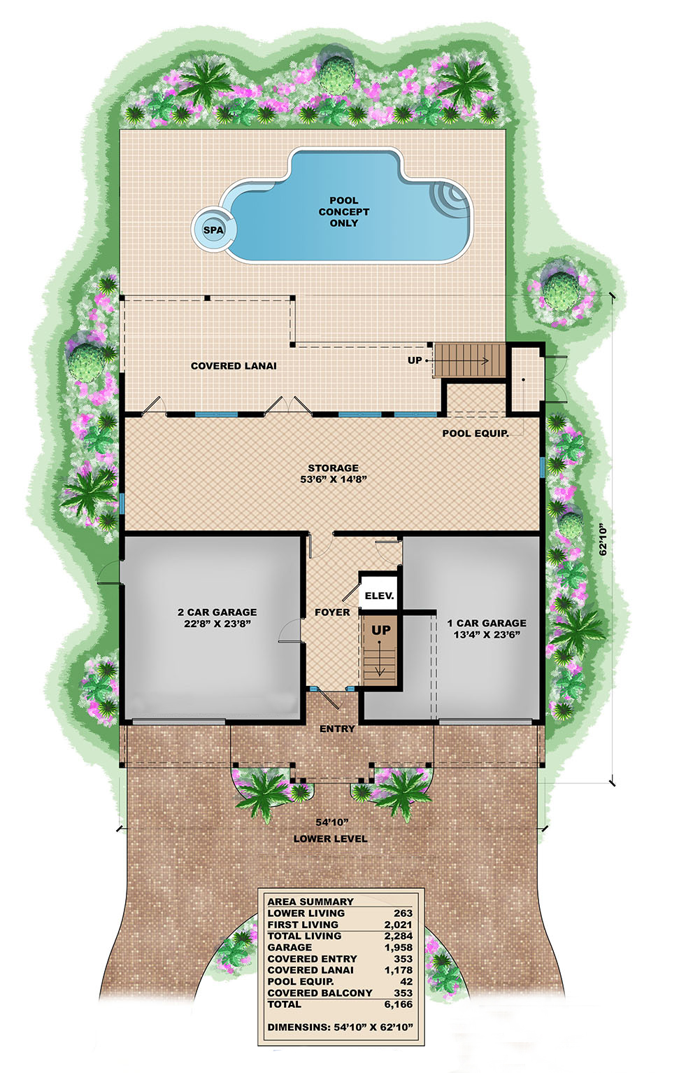 Floor Plan First Story of Coastal Plan #175-1259