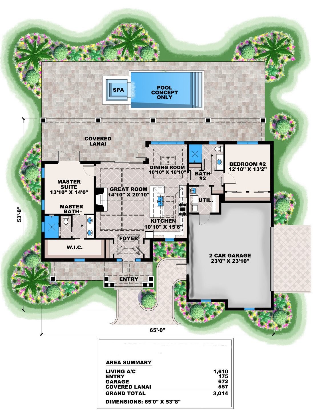 Floor Plan First Story of Craftsman Plan #175-1261