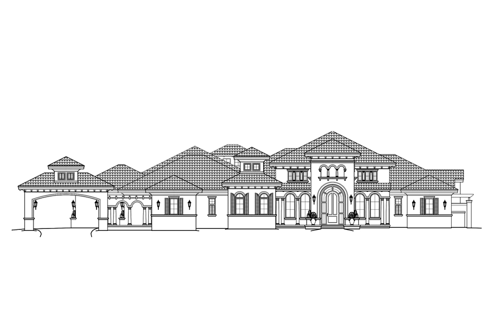 Home Plan Front Elevation of this 4-Bedroom,4403 Sq Ft Plan -175-1266