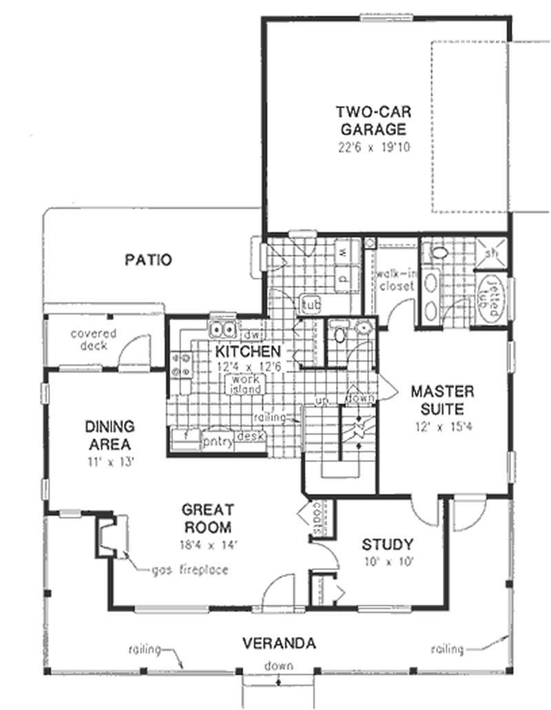 Floor Plan First Story of Colonial Plan #176-1005
