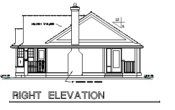 Home Plan Right Elevation of this 2-Bedroom,925 Sq Ft Plan -176-1015