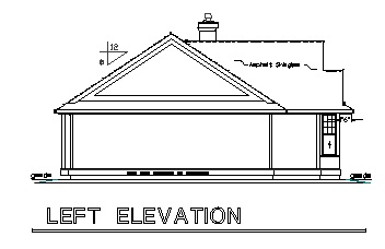 Home Plan Left Elevation of this 2-Bedroom,925 Sq Ft Plan -176-1015