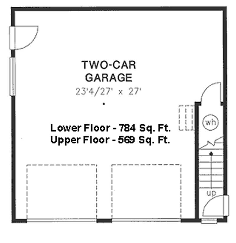Main Level of Garage w/Apartments Plan #176-1017