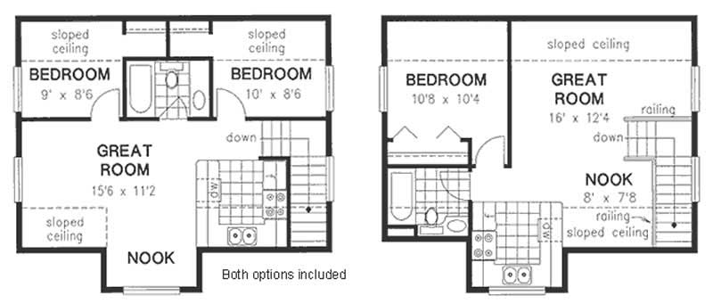 Upper Level of Garage w/Apartments Plan #176-1017