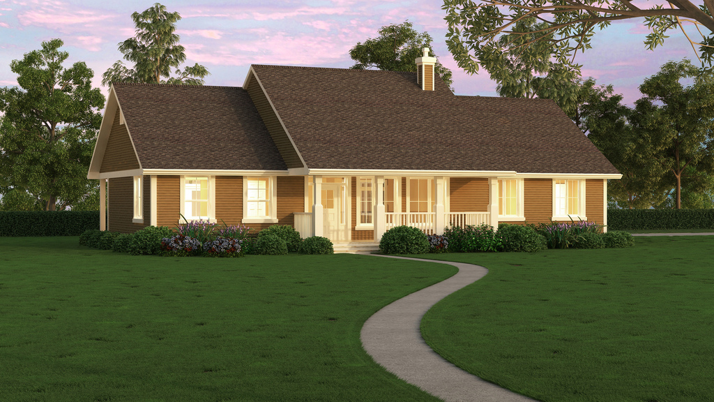 Front View of this 3-Bedroom, 1820 Sq Ft Plan - 176-1019