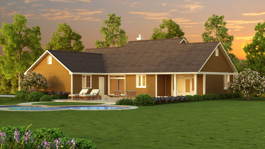 Rear View of this 3-Bedroom,1820 Sq Ft Plan -1820