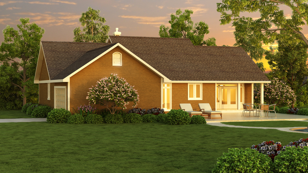 Rear View of this 3-Bedroom, 1820 Sq Ft Plan - 176-1019
