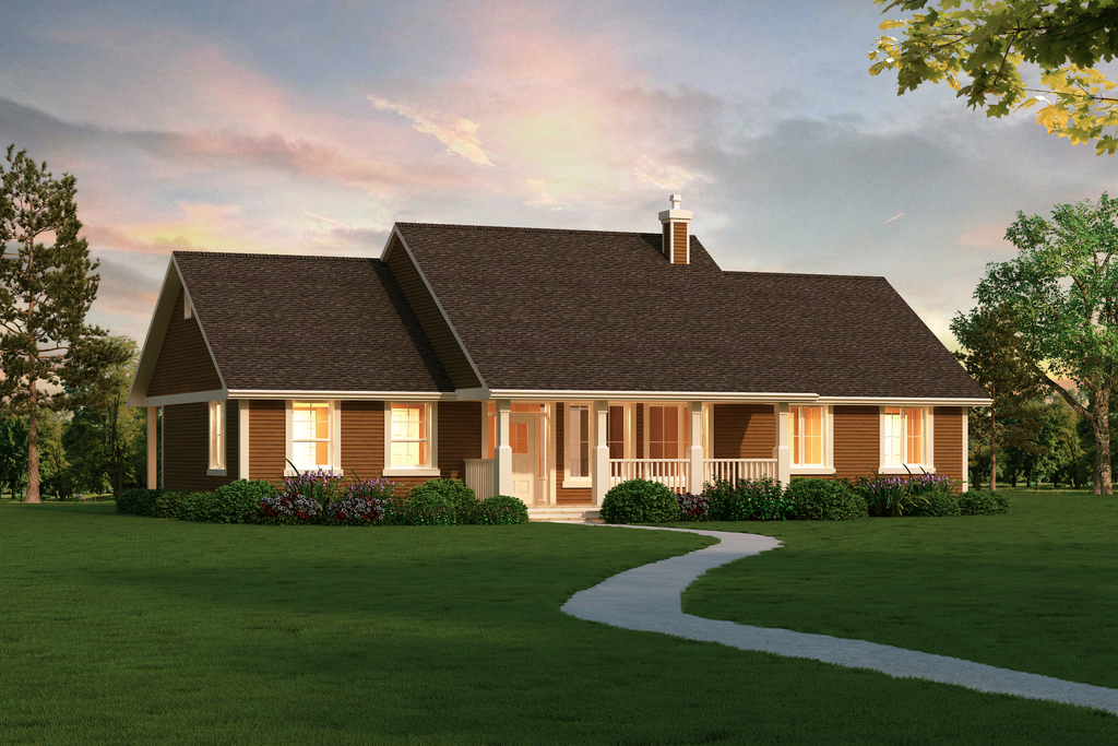 Southern home plan (ThePlanCollection: House Plan #176-1019)