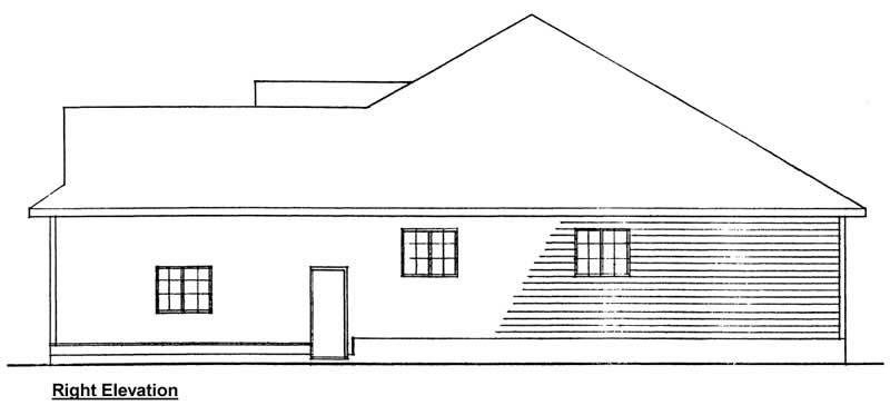 Home Plan Right Elevation of this 3-Bedroom,1506 Sq Ft Plan -177-1000