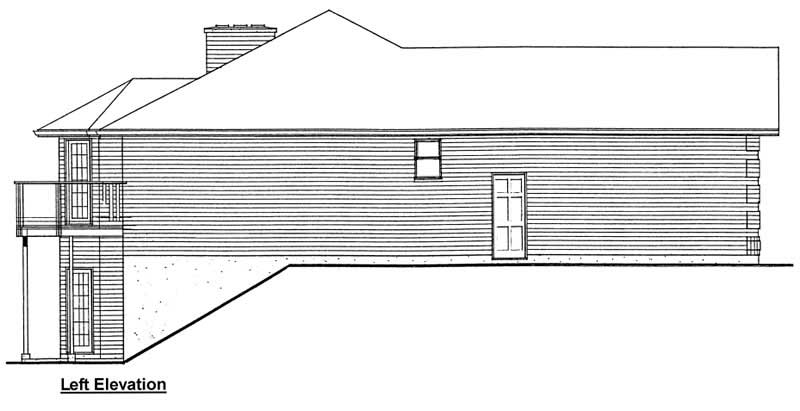 Home Plan Left Elevation of this 3-Bedroom,1493 Sq Ft Plan -177-1001
