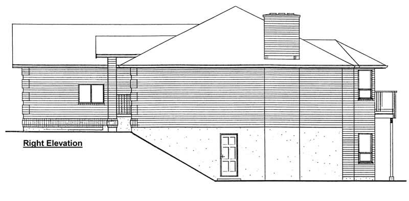 Home Plan Right Elevation of this 3-Bedroom,1493 Sq Ft Plan -177-1001