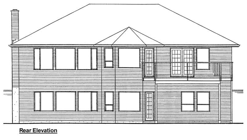 Home Plan Rear Elevation of this 3-Bedroom,1493 Sq Ft Plan -177-1001