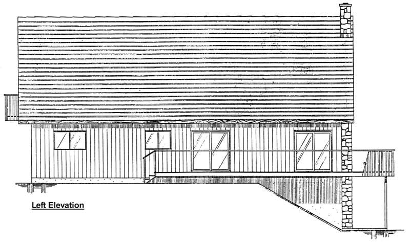 Home Plan Left Elevation of this 1-Bedroom,1702 Sq Ft Plan -177-1005