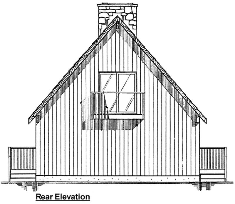 Home Plan Rear Elevation of this 1-Bedroom,1702 Sq Ft Plan -177-1005