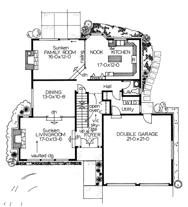 Floor Plan First Story of Ranch Plan #177-1006