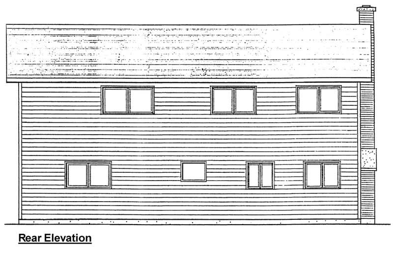 Home Plan Rear Elevation of this 4-Bedroom,2391 Sq Ft Plan -177-1009