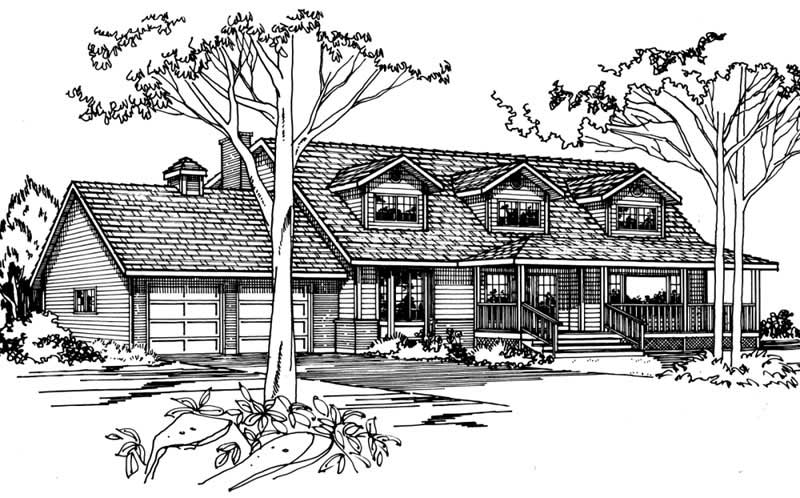 Home Plan Front Elevation of this 4-Bedroom,2370 Sq Ft Plan -177-1011