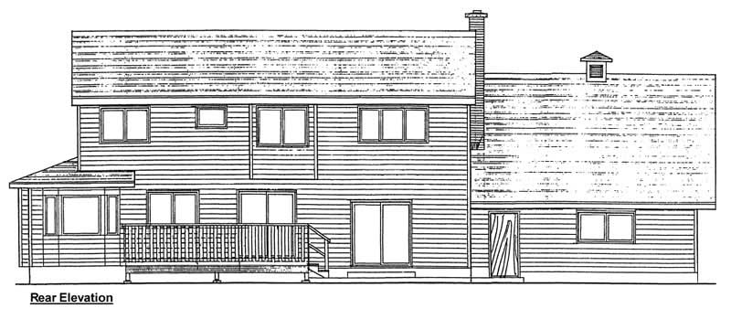 Home Plan Rear Elevation of this 4-Bedroom,2370 Sq Ft Plan -177-1011