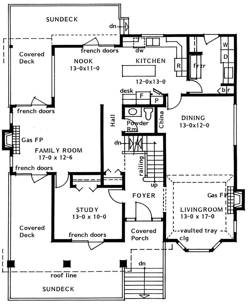 Floor Plan First Story of Mediterranean Plan #177-1012
