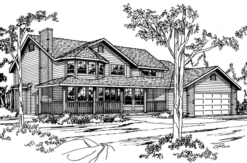 Home Plan Front Elevation of this 3-Bedroom,2175 Sq Ft Plan -177-1014