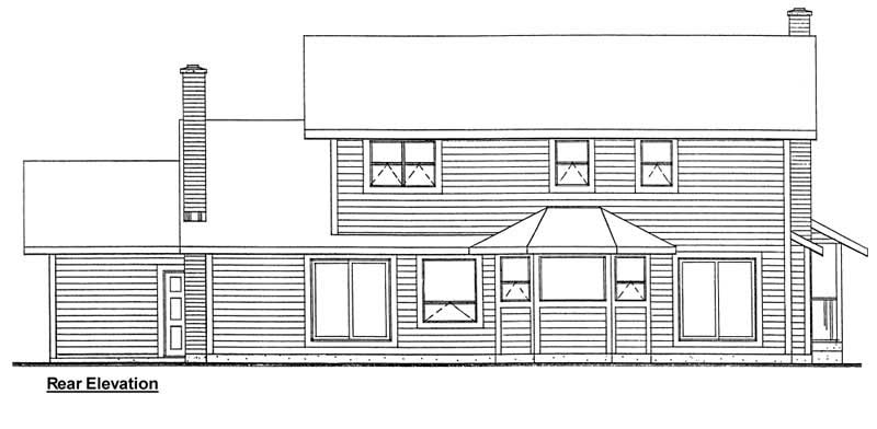Home Plan Rear Elevation of this 3-Bedroom,2175 Sq Ft Plan -177-1014