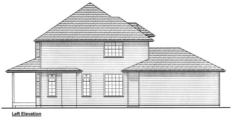 Home Plan Left Elevation of this 4-Bedroom,2101 Sq Ft Plan -177-1016