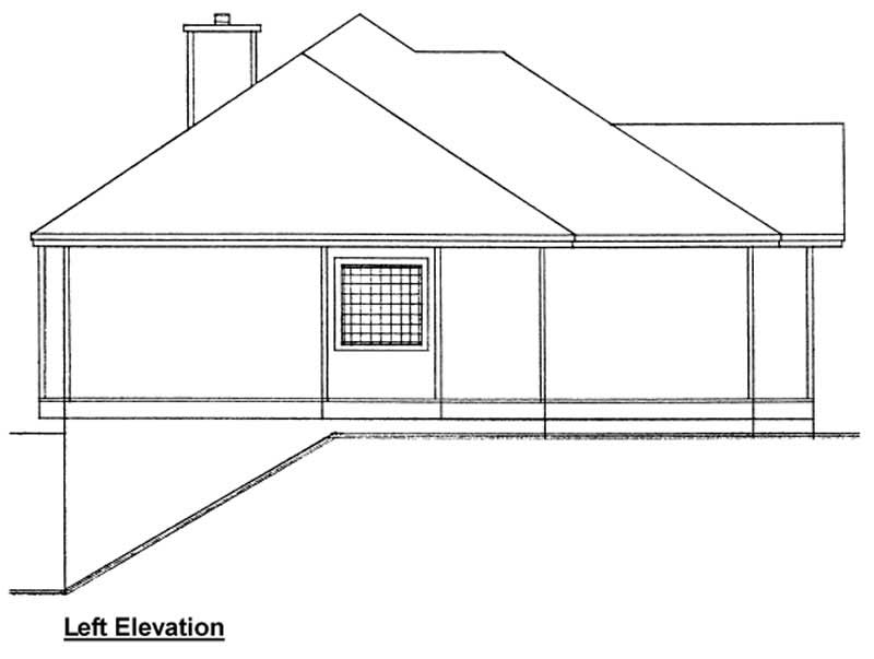 Home Plan Left Elevation of this 3-Bedroom,1407 Sq Ft Plan -177-1017