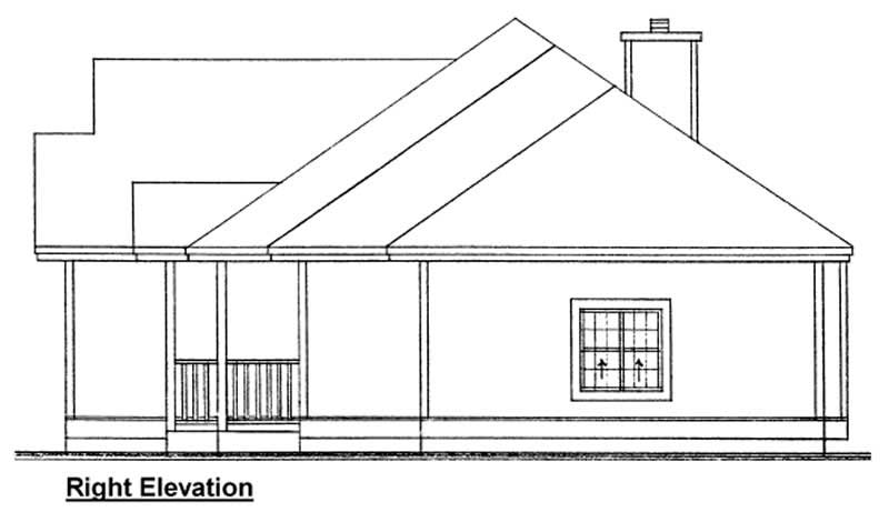 Home Plan Right Elevation of this 3-Bedroom,1407 Sq Ft Plan -177-1017
