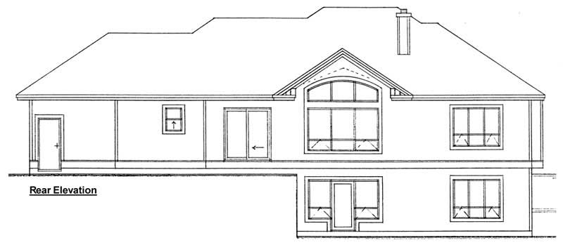 Home Plan Rear Elevation of this 3-Bedroom,1407 Sq Ft Plan -177-1017