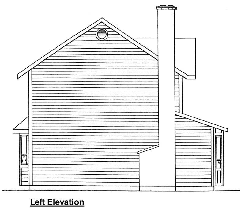 Home Plan Left Elevation of this 3-Bedroom,1206 Sq Ft Plan -177-1021