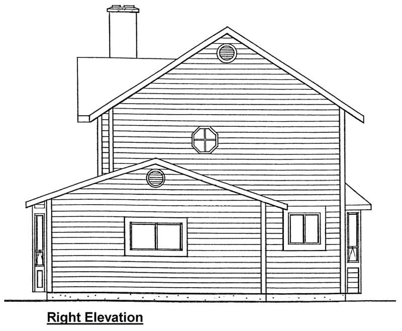 Home Plan Right Elevation of this 3-Bedroom,1206 Sq Ft Plan -177-1021