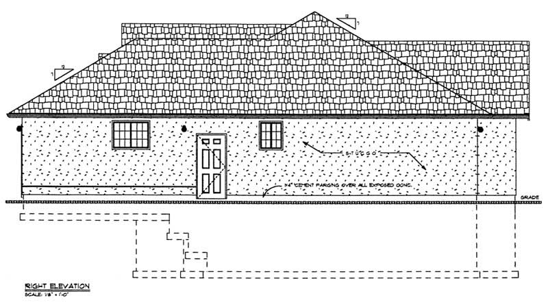 Home Plan Right Elevation of this 3-Bedroom,1626 Sq Ft Plan -177-1022