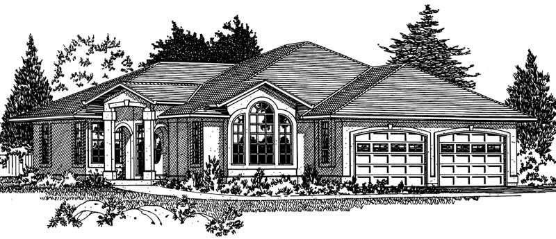 Home Plan Front Elevation of this 3-Bedroom,1833 Sq Ft Plan -177-1025