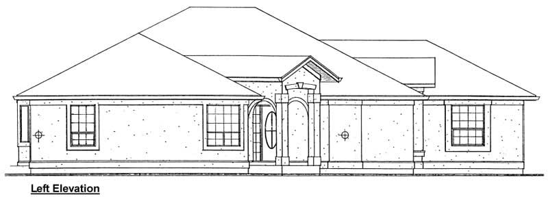 Home Plan Left Elevation of this 3-Bedroom,1833 Sq Ft Plan -177-1025