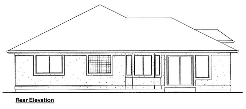 Home Plan Rear Elevation of this 3-Bedroom,1833 Sq Ft Plan -177-1025