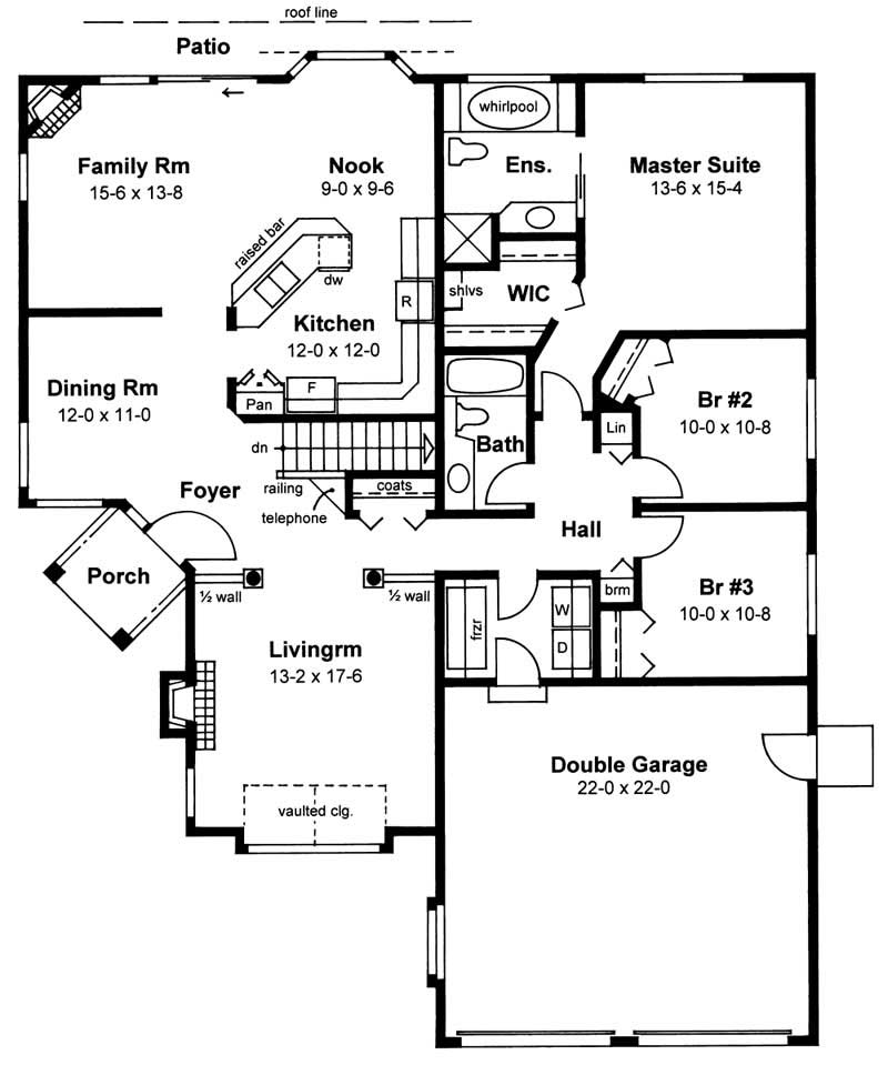 Floor Plan First Story of Mediterranean Plan #177-1025