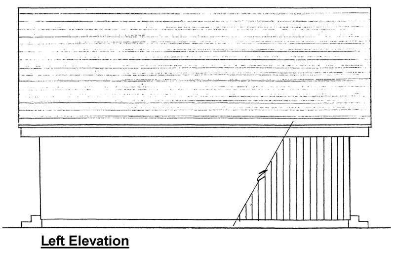Home Plan Left Elevation of this 2-Bedroom,796 Sq Ft Plan -177-1027