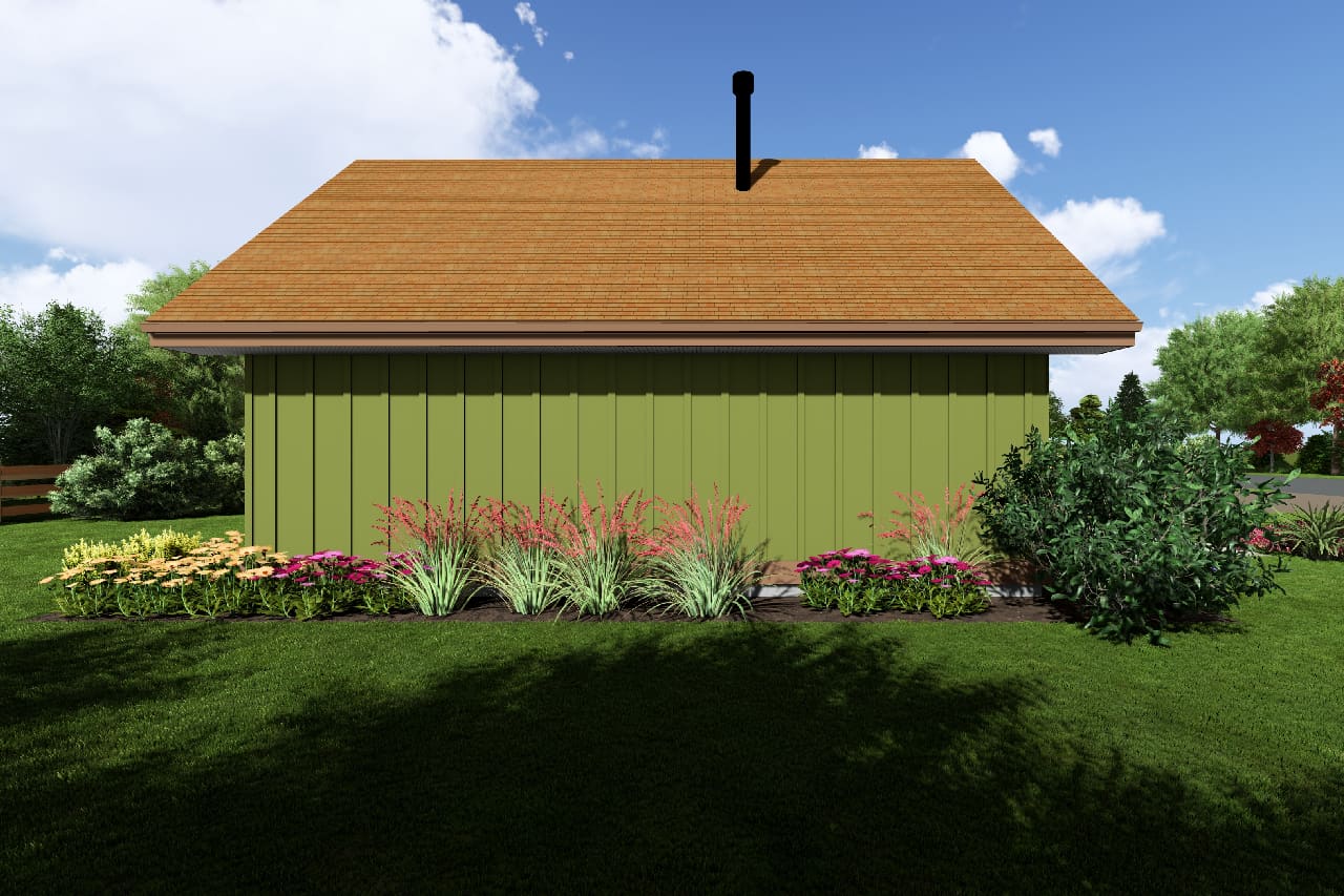 Home Plan Left Elevation of this 2-Bedroom,849 Sq Ft Plan -177-1027