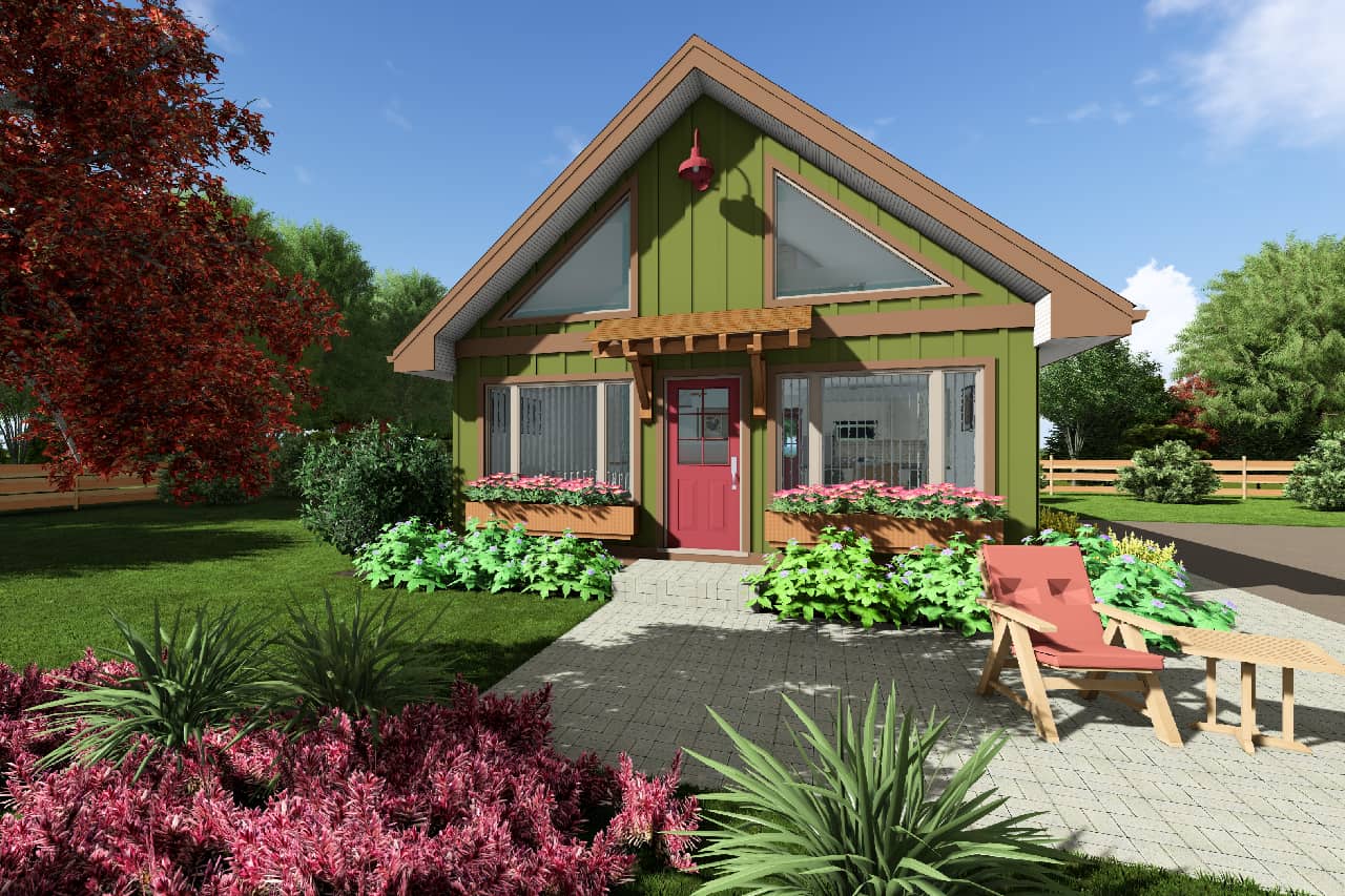 Front View of this 2-Bedroom,849 Sq Ft Plan -177-1027