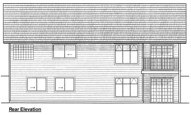 Home Plan Rear Elevation of this 3-Bedroom,1368 Sq Ft Plan -177-1028