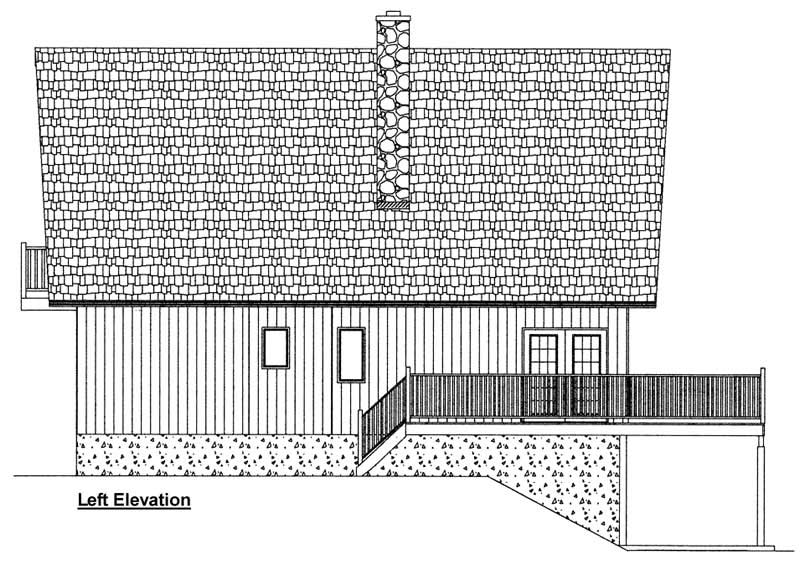 Home Plan Left Elevation of this 3-Bedroom,1547 Sq Ft Plan -177-1029