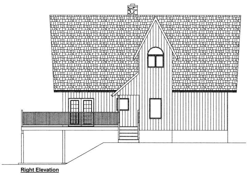 Home Plan Right Elevation of this 3-Bedroom,1547 Sq Ft Plan -177-1029