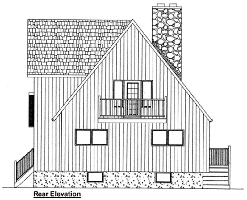 Home Plan Rear Elevation of this 3-Bedroom,1547 Sq Ft Plan -177-1029