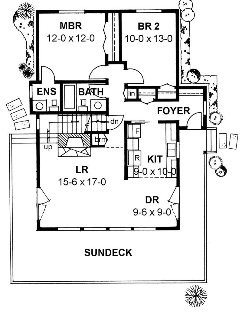 Floor Plan First Story of Country Plan #177-1029