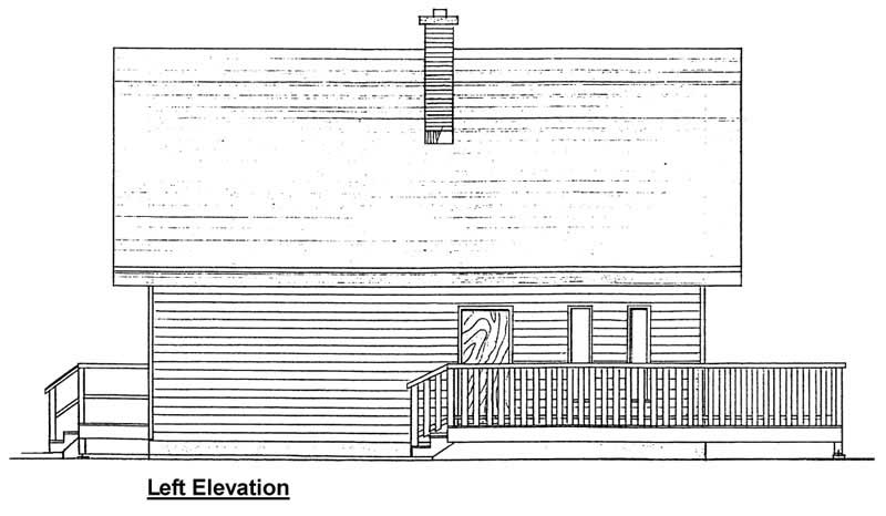 Home Plan Left Elevation of this 3-Bedroom,1362 Sq Ft Plan -177-1030