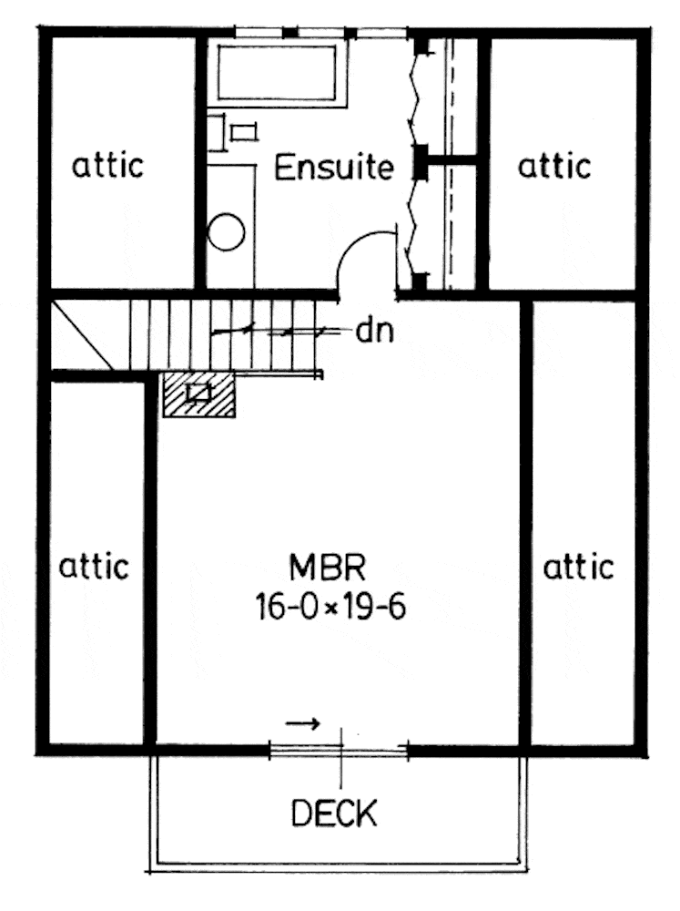 Upper Level of Log Cabin Plan #177-1030