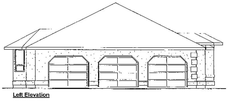 Home Plan Left Elevation of this 3-Bedroom,1731 Sq Ft Plan -177-1035