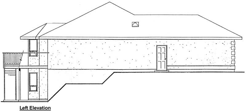 Home Plan Left Elevation of this 3-Bedroom,1423 Sq Ft Plan -177-1036