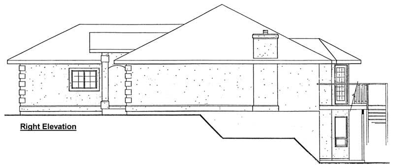 Home Plan Right Elevation of this 3-Bedroom,1423 Sq Ft Plan -177-1036